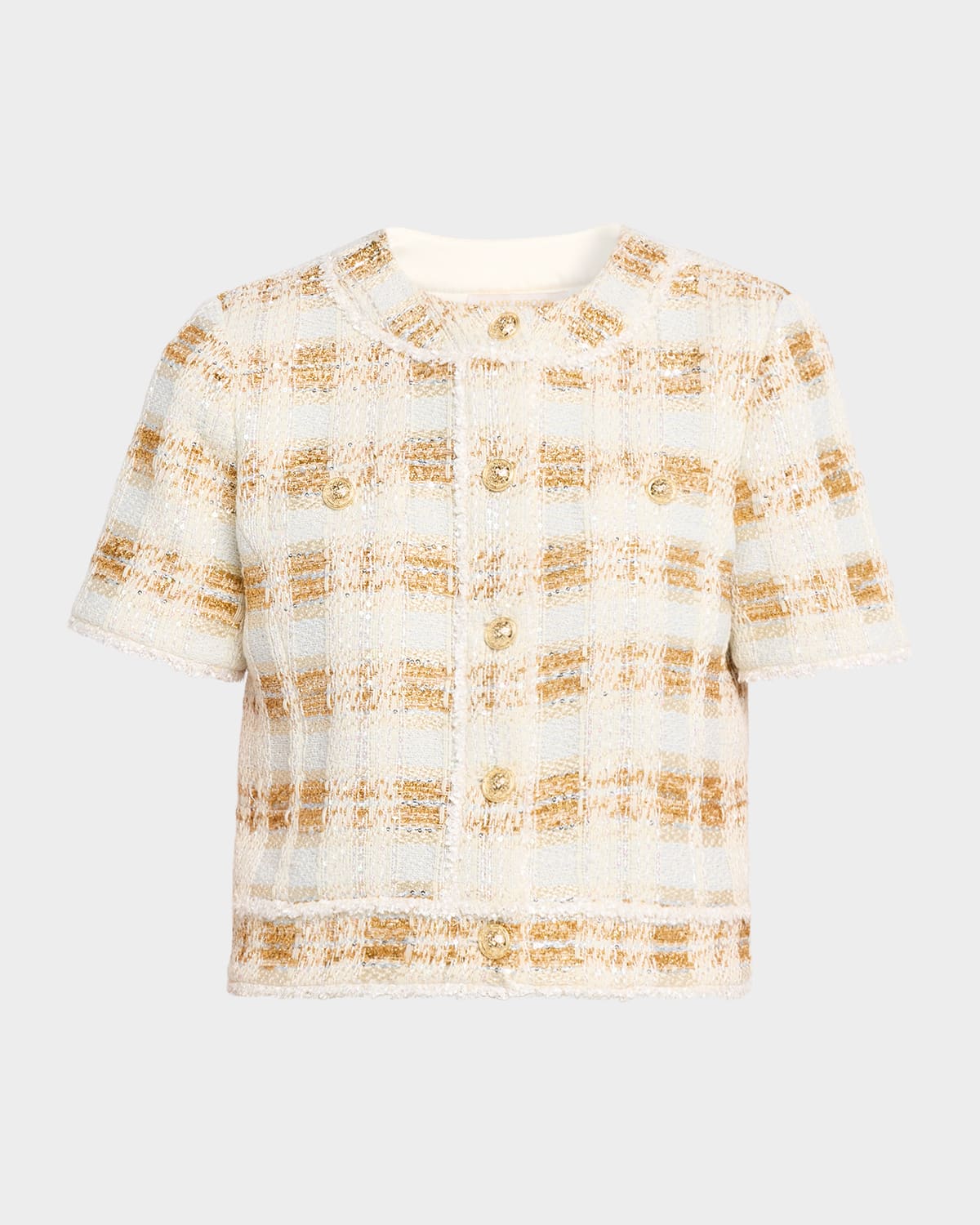 Ramy Brook Wesley Plaid Tweed Jacket