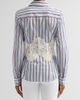 Ramy Brook Women's Alana Striped Lace-Overlay Shirt - 3