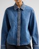 Ramy Brook Women's Alison Rhinestone-Trim Denim Shirt - 5