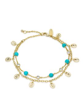 Ramy Brook Women's Arianna Goldtone, Turquoise & Cubic Zirconia Anklet
