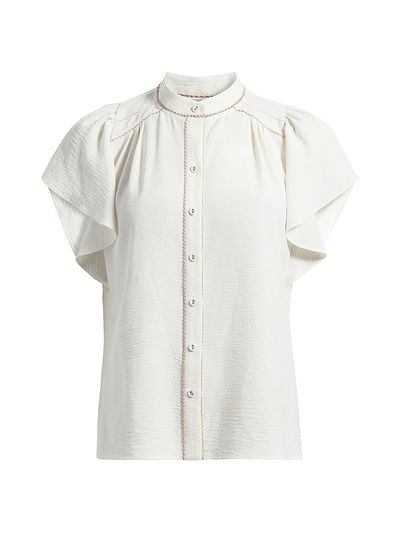 Ramy Brook Women's Aurora Flutter-Sleeve Top