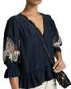 Ramy Brook Women's Berry V-Neck Lace Blouse - 6