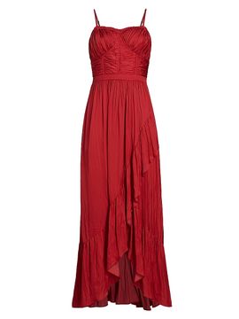 Ramy Brook Women's Braelyn Shirred Wrap Maxi Dress