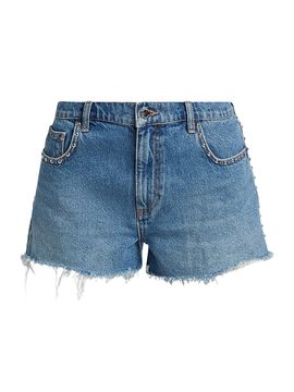 Ramy Brook Women's Bria Studded Denim Shorts