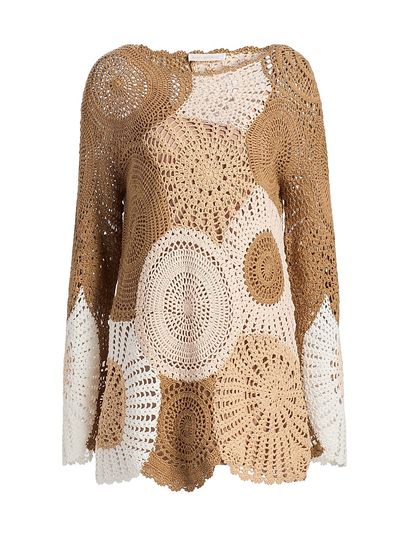 Ramy Brook Women's Carina Colorblocked Crochet Mini Dress