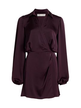 Ramy Brook Women's Carolyn Satin Wrap-Minidress
