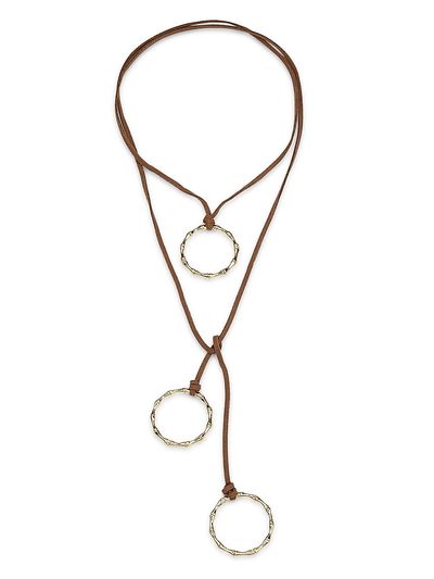 Ramy Brook Women's Chiara Goldtone, Suede & Glass Crystal Wrap Necklace
