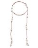Ramy Brook Women's Corded Pearl Riya Goldtone, Leather & Cubic Zirconia Wrap Necklace - 1
