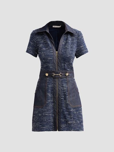 Ramy Brook Women's Darla Belted Tweed Mini Dress