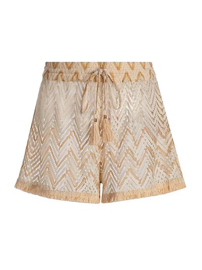Ramy Brook Women's Duke Chevron Open-Knit Shorts