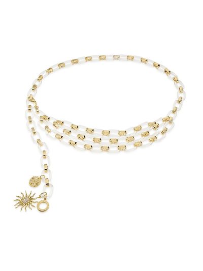 Ramy Brook Women's Elisa Goldtone, Resin & Cubic Zirconia Belt