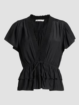 Ramy Brook Women's Emberly Chiffon Tiered Blouse