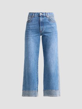 Ramy Brook Women's Leah Rhinestone-Embellished Straight Jeans