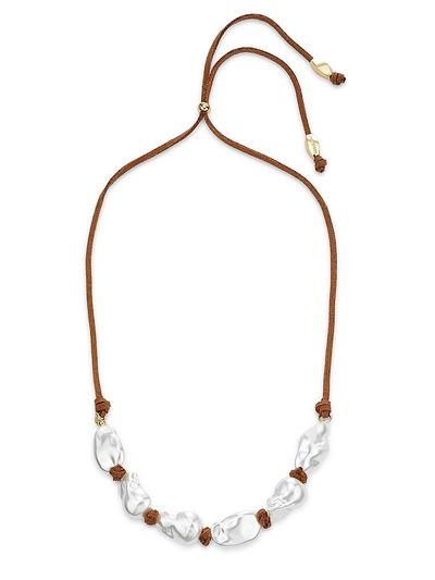 Ramy Brook Women's Luna Goldtone, Suede & Glass Beaded Necklace