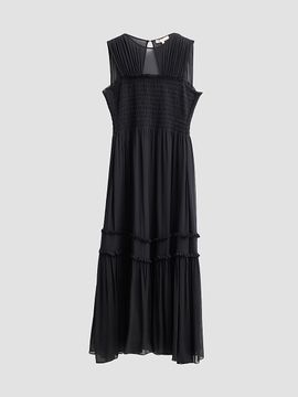 Ramy Brook Women's Mila Smocked Silk Midi Dress