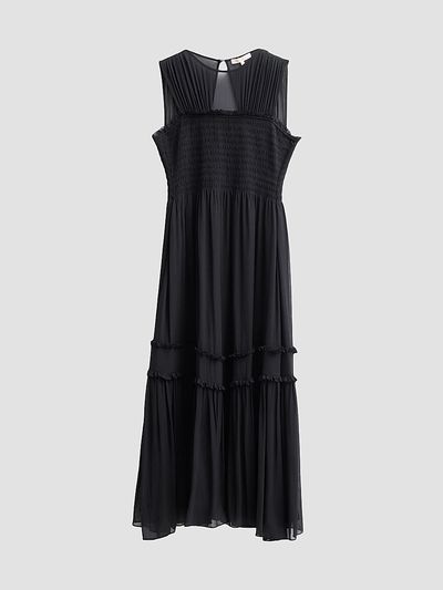 Ramy Brook Women's Mila Smocked Silk Midi Dress