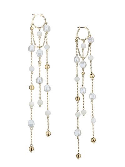 Ramy Brook Women's Nira Goldtone, Glass Bead & Imitation Pearl Drop Earrings