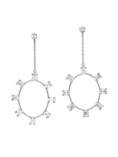 Ramy Brook Women's Stone Jewelry Alanna Silvertone & Cubic Zirconia Drop Earrings