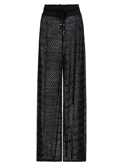 Ramy Brook Women's Swirl Glora Metallic-Knit Wide-Leg Cover-Up Pants
