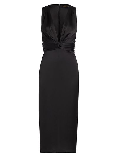 Ramy Brook Women's Talon Satin Plunge Midi-Dress