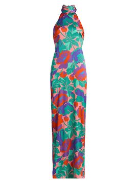 Ramy Brook Women's Tatiana Dahlia Print Halter Gown