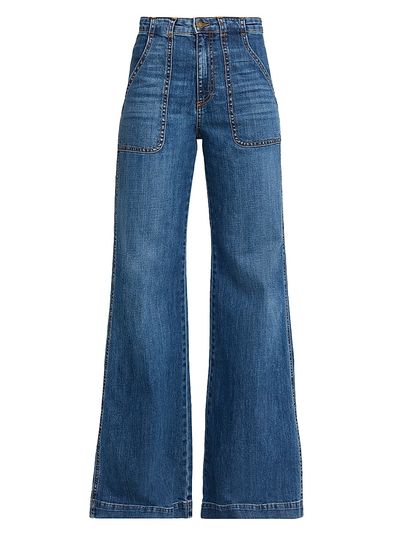 Ramy Brook Women's Theodora Whiskered Wide-Leg Jeans