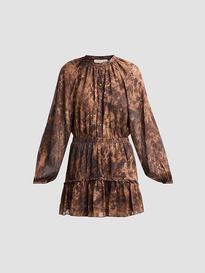 Ramy Brook Women's Vivi Printed Silk-Blend A-Line Mini Dress