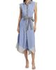 Ramy Brook Women's Vivienne Asymmetric Striped Self-Belt Midi-Shirtdress - 3