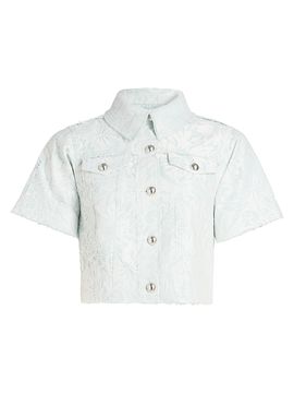 Ramy Brook Women's Winnie Hibiscus Lace Crop Jacket
