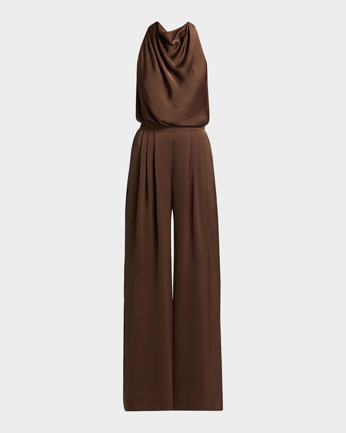 Ramy Brook Zahara Satin Wide-Leg Jumpsuit