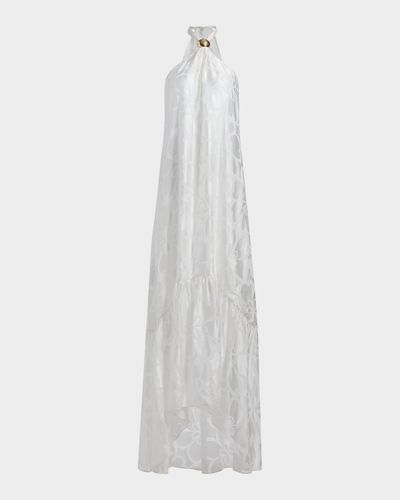 Ramy Brook Zelda Floral Burnout Halter Maxi Dress