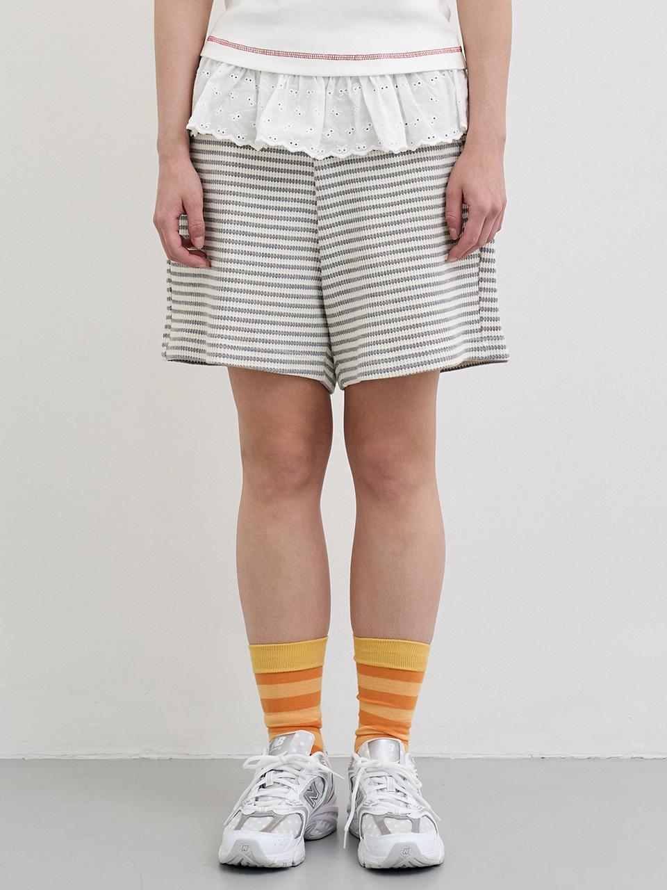 RANDOM NOISE Striped Easy Pants [Gray]