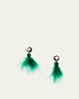 Ranjana Khan Micro Pom Earrings, Teal