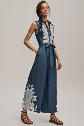 Ranna Gill - Lace Denim Jumpsuit