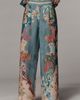 Ranna Gill Linen Blend Printed Pull-On Pants - 2