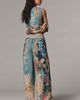 Ranna Gill Linen Blend Printed Pull-On Pants - 3