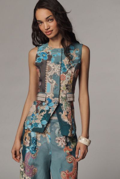 Ranna Gill Linen Blend Printed Vest Top