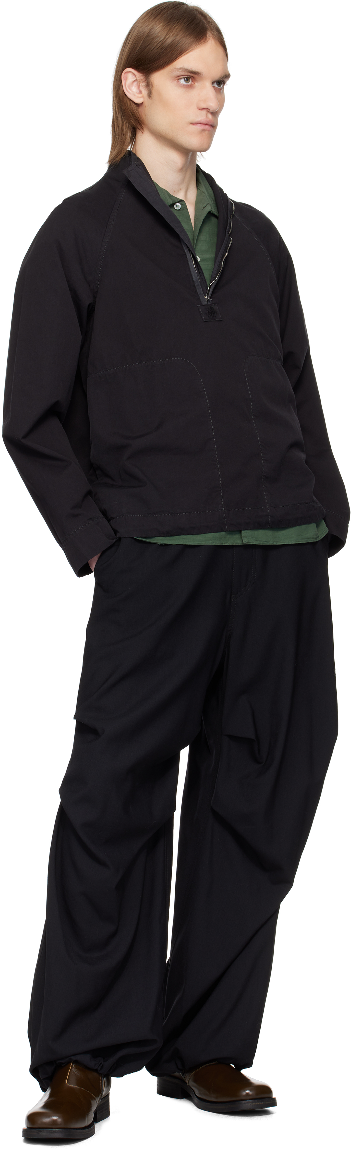 RANRA - Black Ganga Soft Cotton Track Jacket