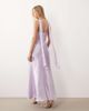 Rare Rare London bandeau scarf detail structured satin floral jacquard maxi dress in lilac-Purple - 2