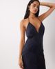 Rare Rare London cami halterneck patchwork fishtail skirt maxi dress in navy - 1