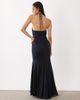 Rare Rare London cami halterneck patchwork fishtail skirt maxi dress in navy - 4