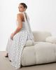 Rare Rare London removable strap scarf detail gathered hip midi dress in mono polka dot-Multi - 1