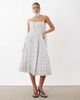 Rare Rare London removable strap scarf detail gathered hip midi dress in mono polka dot-Multi - 2