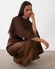 Rare Rare London satin cape detail maxi dress in brown - 2