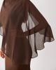 Rare Rare London satin cape detail maxi dress in brown - 3