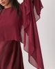 Rare Rare London satin cape detail mini dress in wine-RED - 3