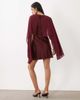 Rare Rare London satin cape detail mini dress in wine-RED - 4