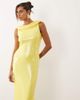 Rare Rare London sequin deep cowl back maxi dress in yellow - 4