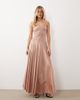 Rare Rare London stretch satin bandeau dropped waist maxi dress in light pink - 2