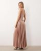 Rare Rare London stretch satin bandeau dropped waist maxi dress in light pink - 4